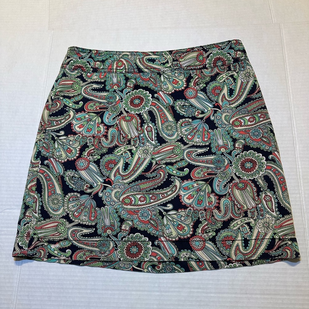 ANN TAYLOR LOFT Petite’s Women’s Size 2 Skirt Knee Length Cotton  A-line Green